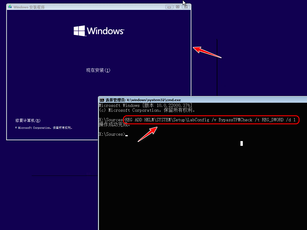 一条命令绕过TPM2.0，顺利安装和体验window11-图片3